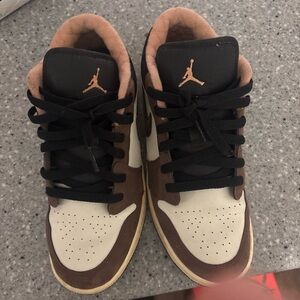 Jordan Women’s Low-Top Sneakers — Black, Brown & Cream